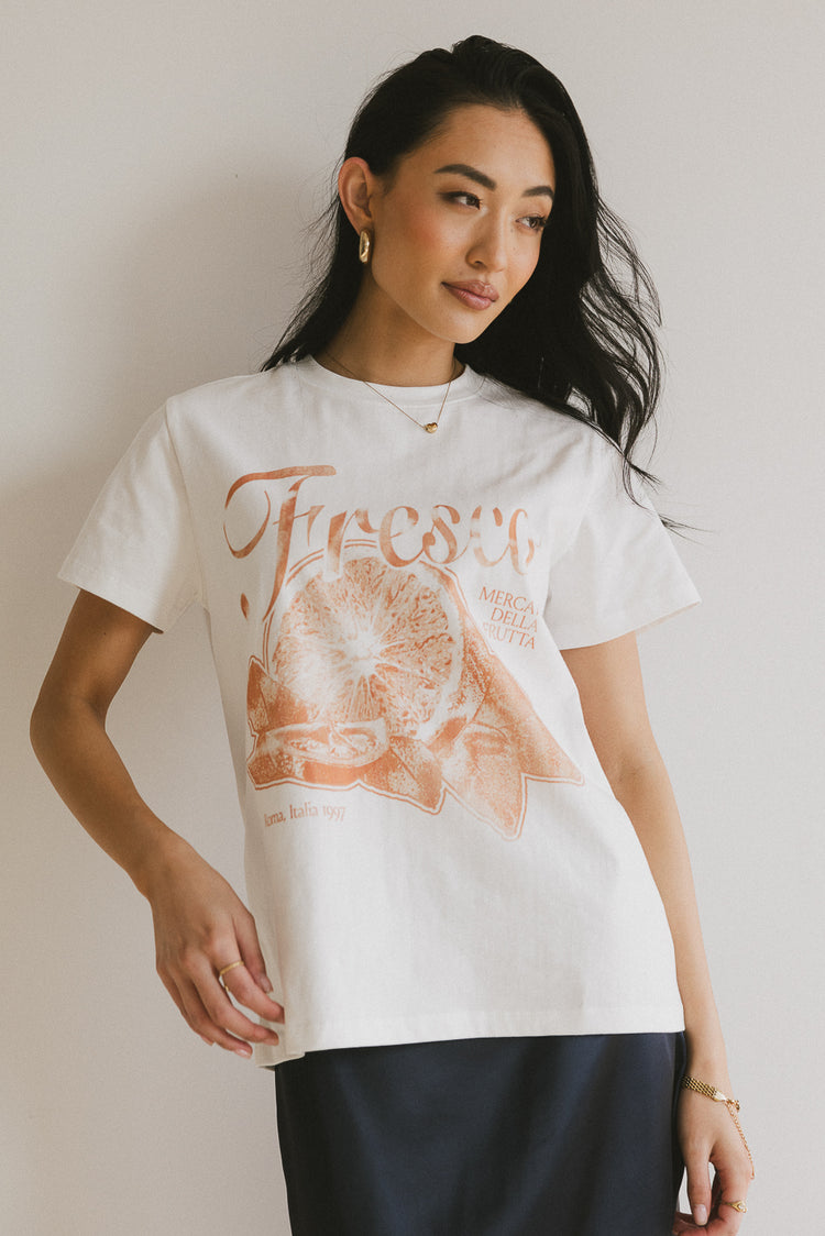 short sleeve fruit graphic tee