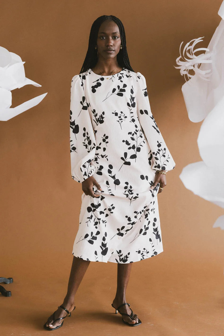 Midi dress in multi color 