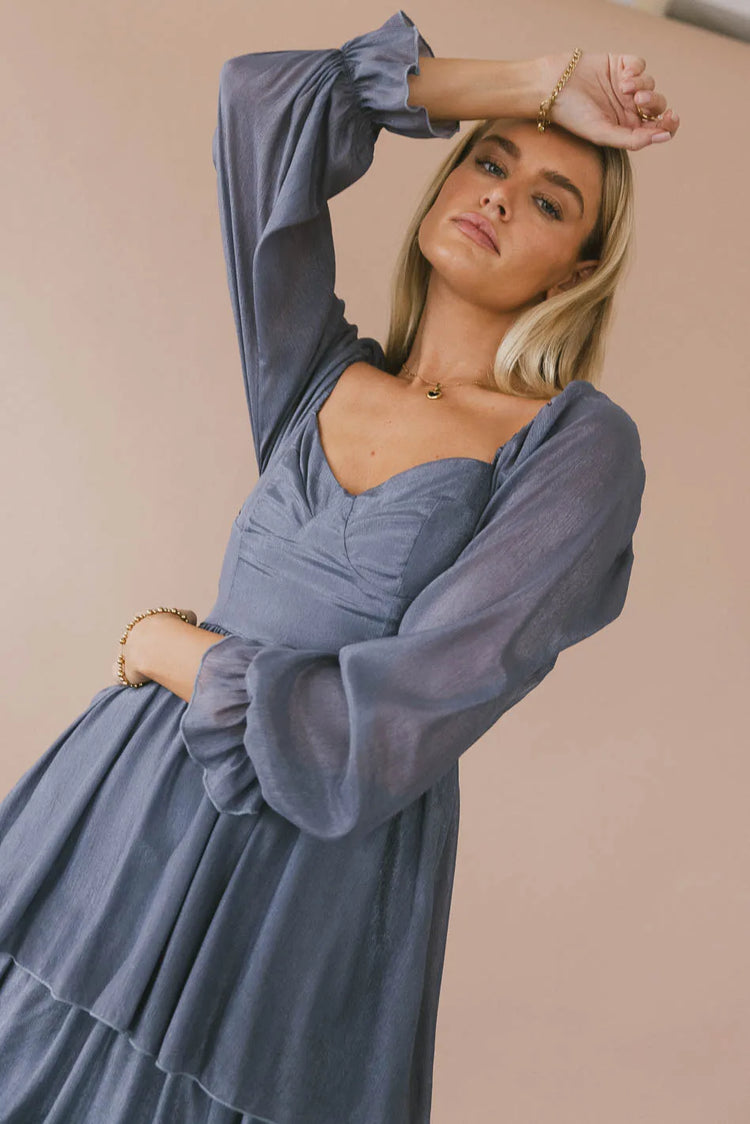 Long sleeves dress in blue 