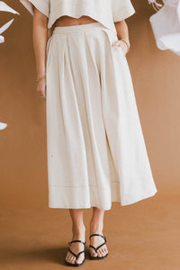 LINEN SKIRT IN OATMEAL
