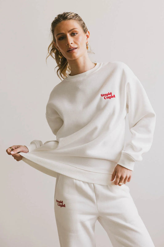 Knit sweatshirt in white 