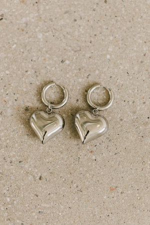 Taryn Hoop Heart Earrings