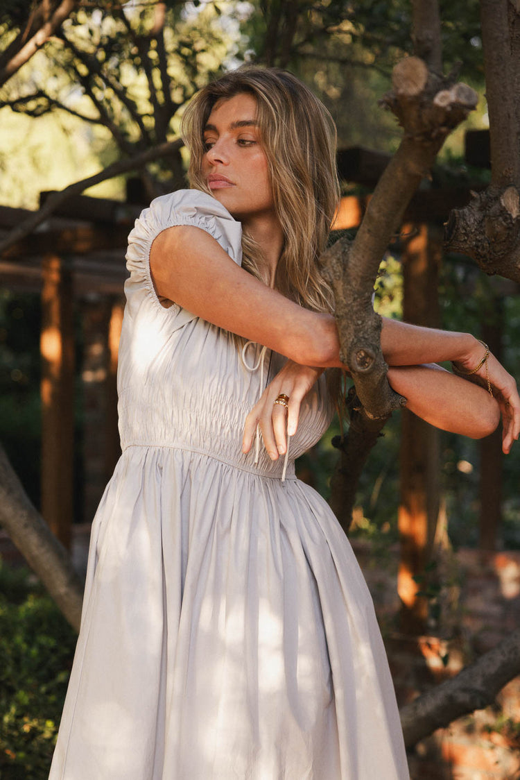 Top ruched dress in blue 