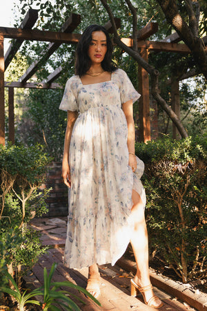 ridgewood maxi dress beige floral Katherine Maxi Dress — Cream & Rust Floral