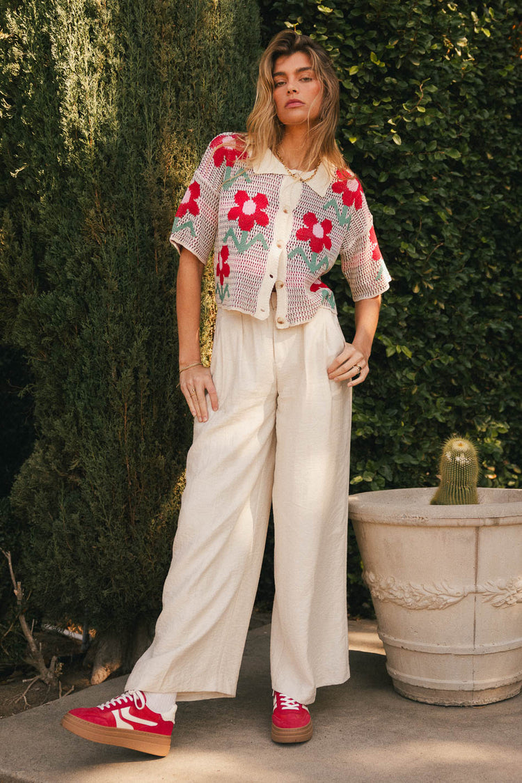 Collared top in cream 