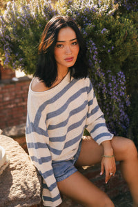 Kelsey Striped Sweater in Blue