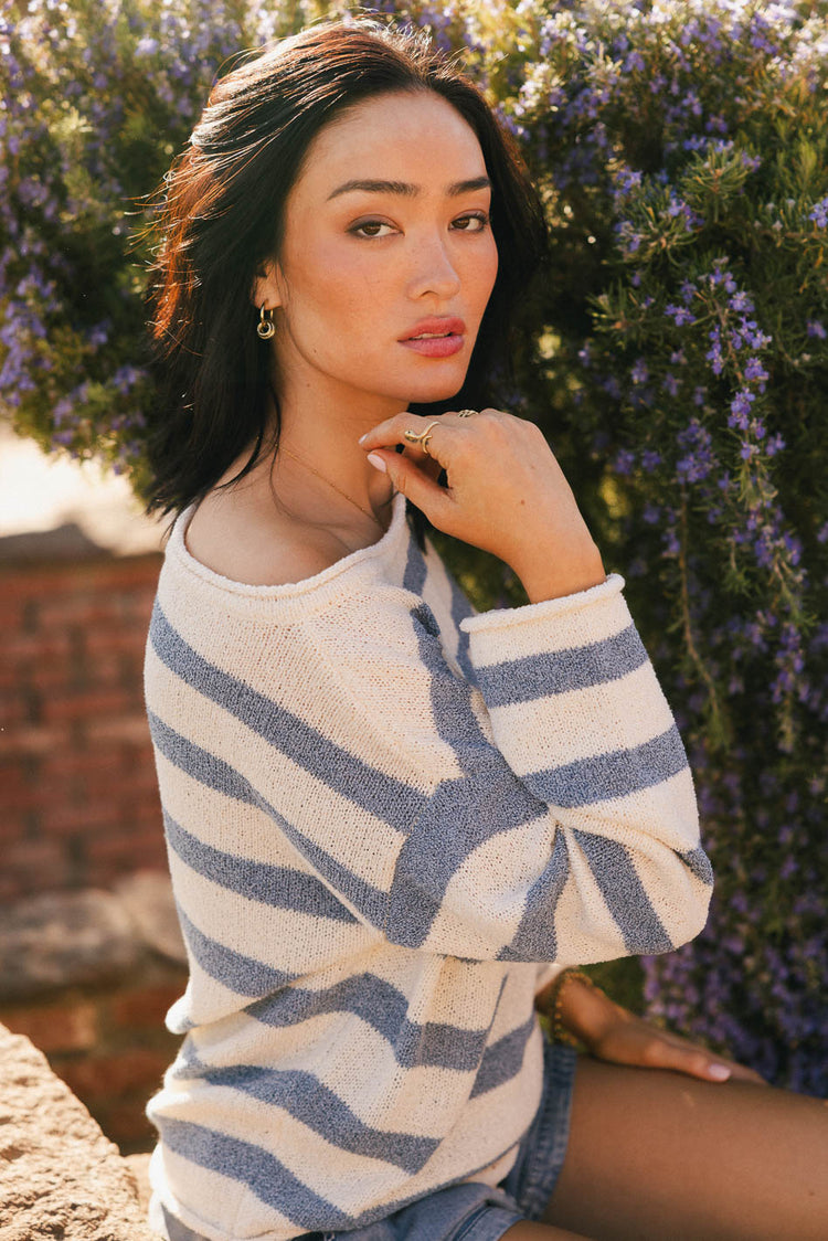 striped sweater in blue 