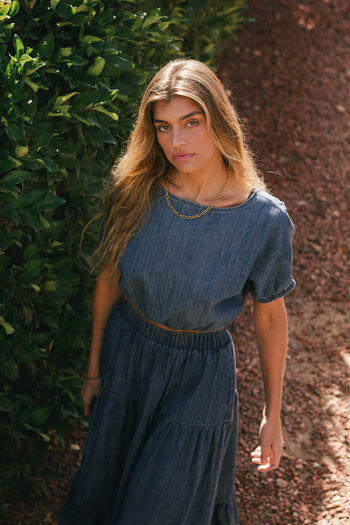 Kiera Denim Top - FINAL SALE