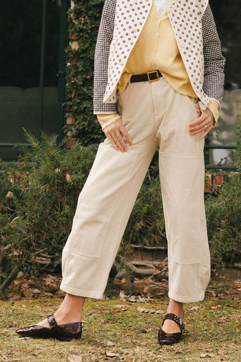 Angela Barrel Jeans in Cream - FINAL SALE