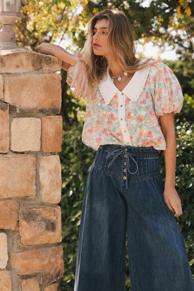 Floral top in pink 