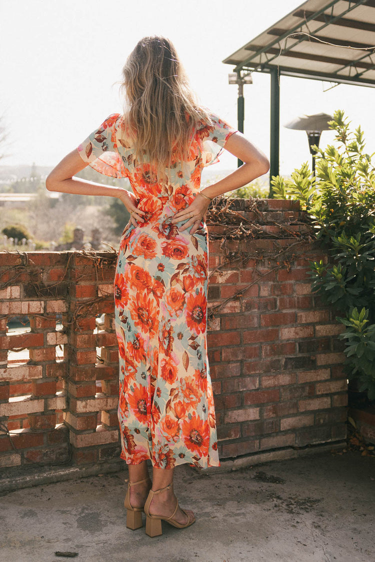 Short sleeves dress in orange 