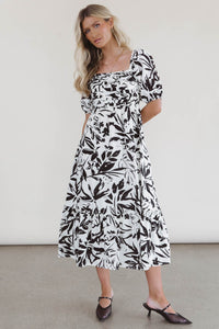 Black and white midi dress 