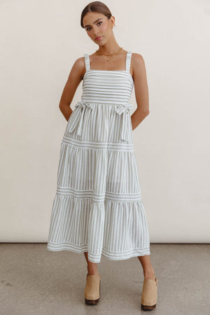 Caroline Striped Midi Dress