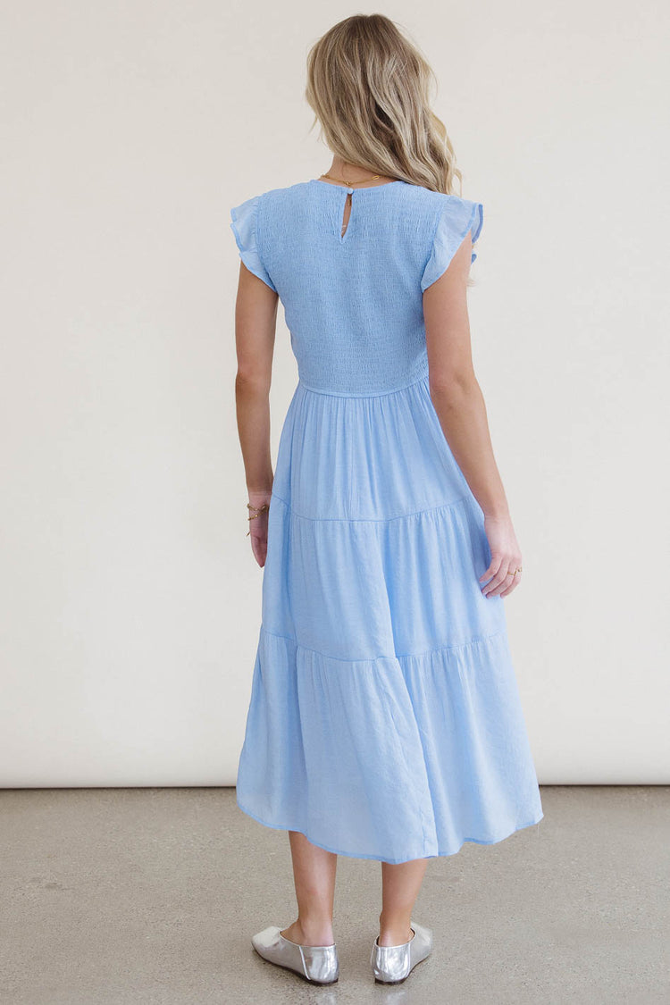 Plain color dress in blue 