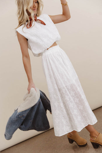 sleeveless white top