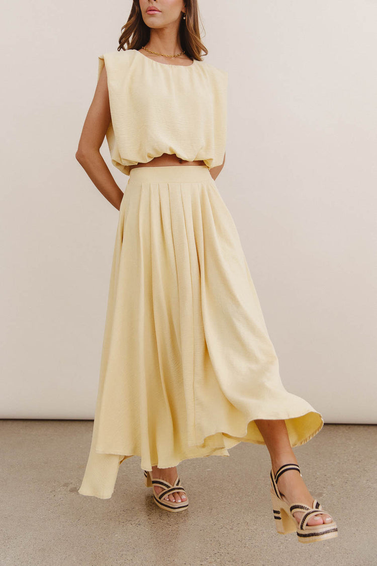 butter yellow skirt