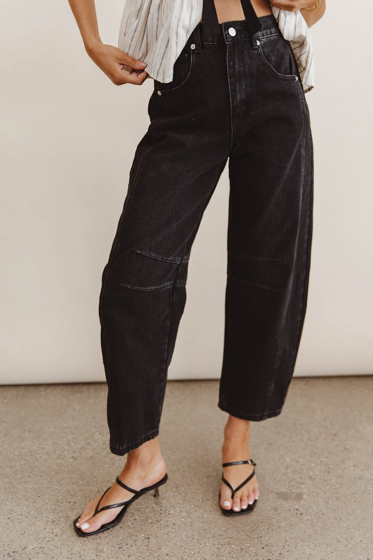 High rise denim in black 