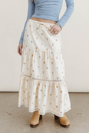 Sicilie Embroidered Floral Skirt