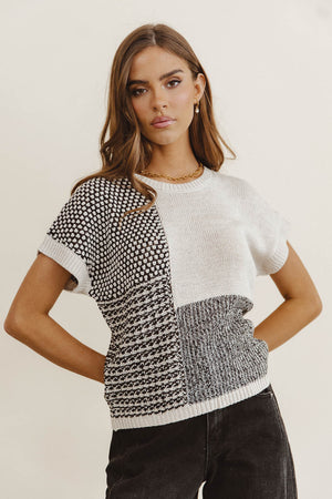 Bennie Colorblock Sweater in Black