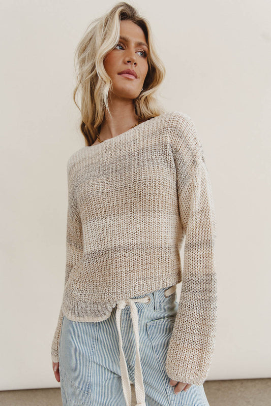 knitted sweater with stripe pattern