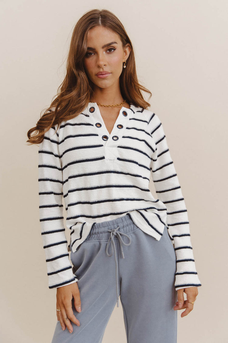 Stripe navy top 