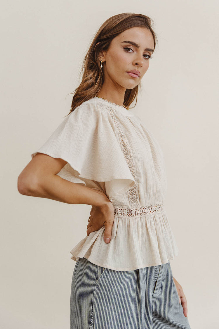 Short sleeves top in oatmeal 