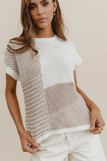 Knit top in taupe 
