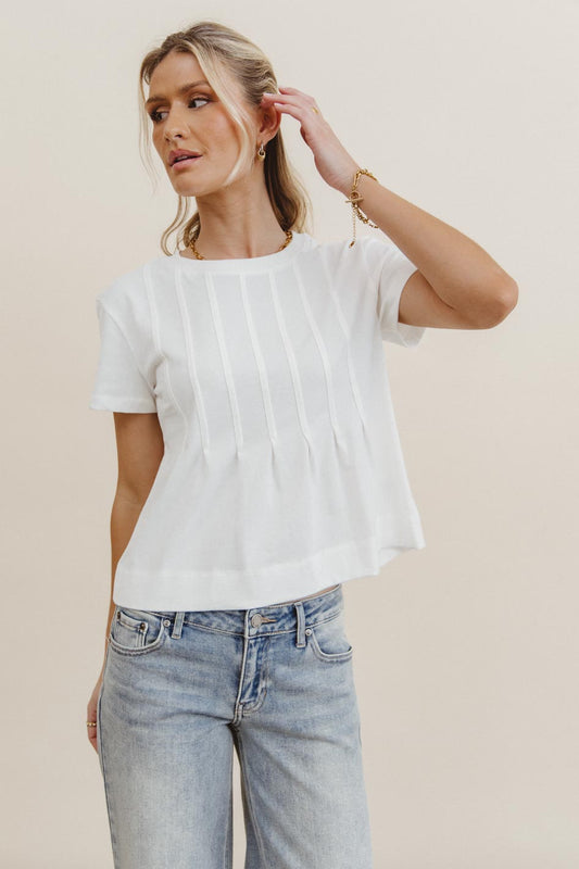 Short sleeves top in white 