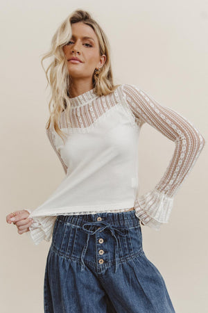 Mars Lace Top in Cream