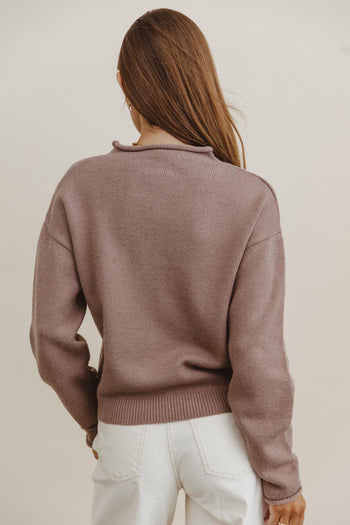 Meli Button Front Knit Sweater in Taupe - FINAL SALE