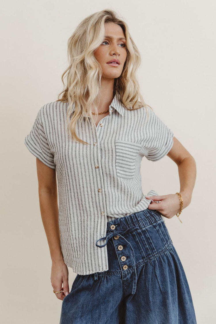 Short sleeves top in striped 