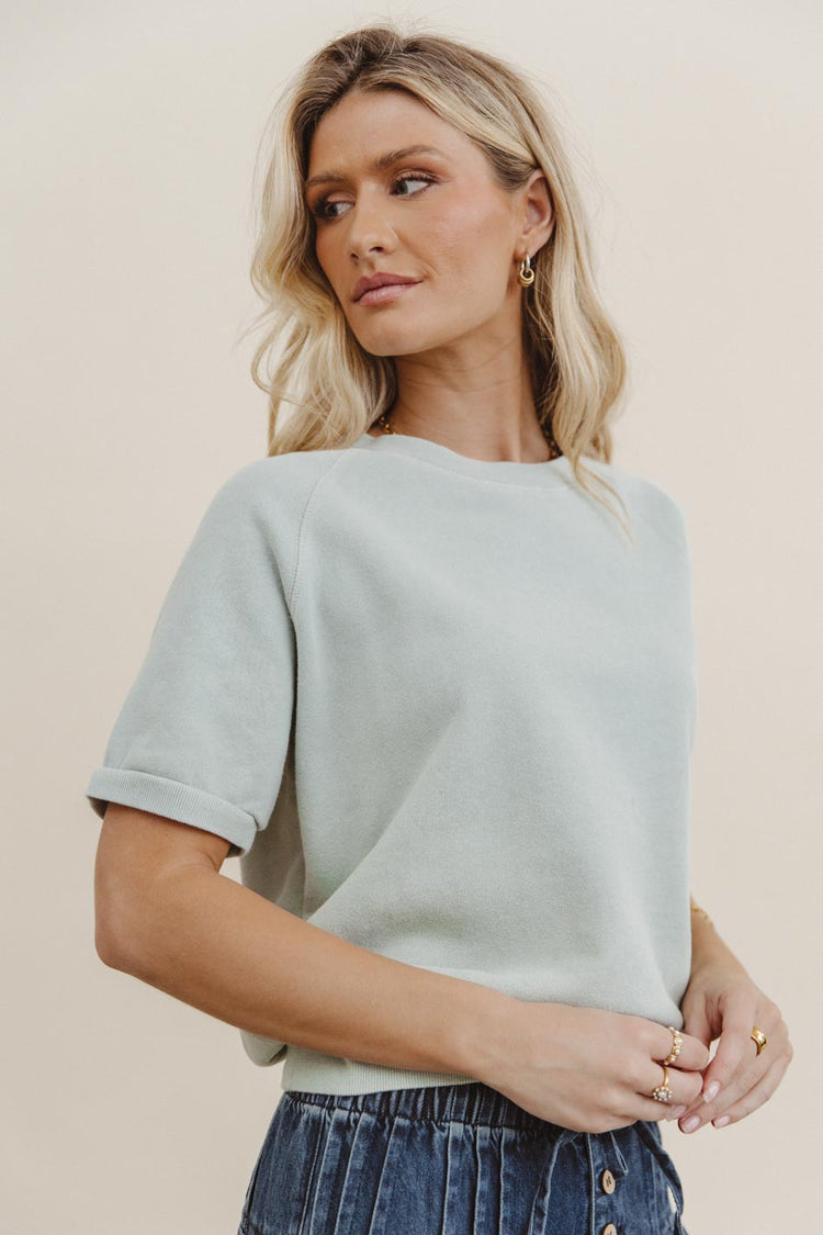 Pauly Short Sleeve top in Sage