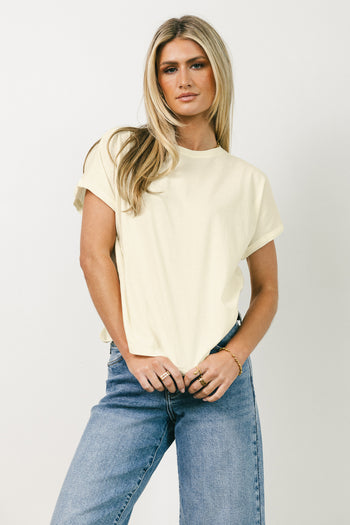 basic knit tee in cream
