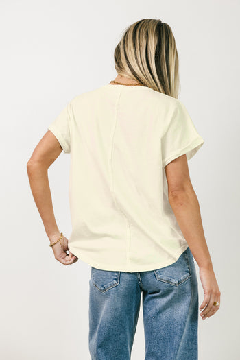 short sleeve basic off white top