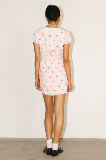 smocked waistband flower dress