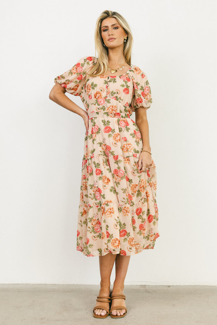 floral printed midi dress