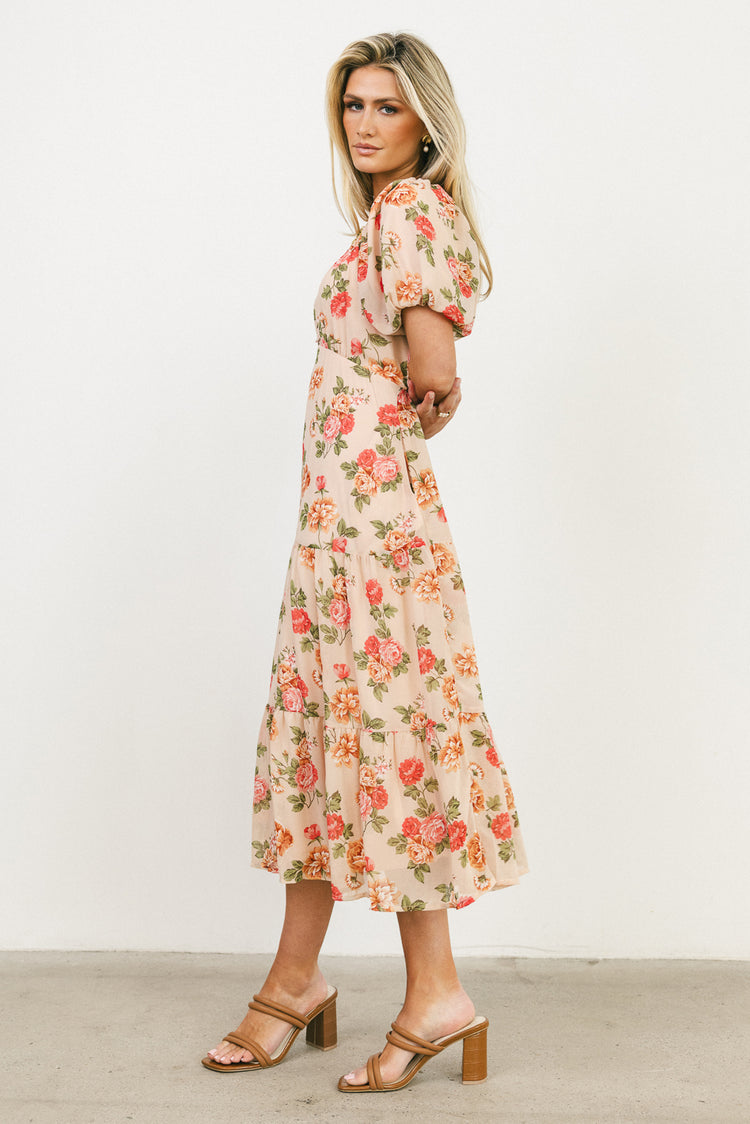 short sleeve floral dress