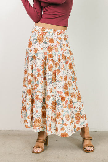 Moss Floral Midi Skirt - FINAL SALE