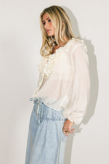 Calispell Sheer Collared Blouse - FINAL SALE