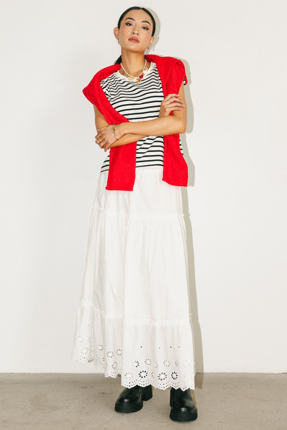 Maci Cardigan in Red