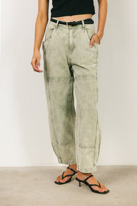 olive baggy jeans