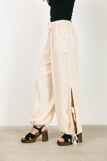 Avery Crinkle Joggers in Oatmeal - FINAL SALE