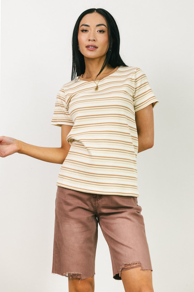 striped pattern on cream top