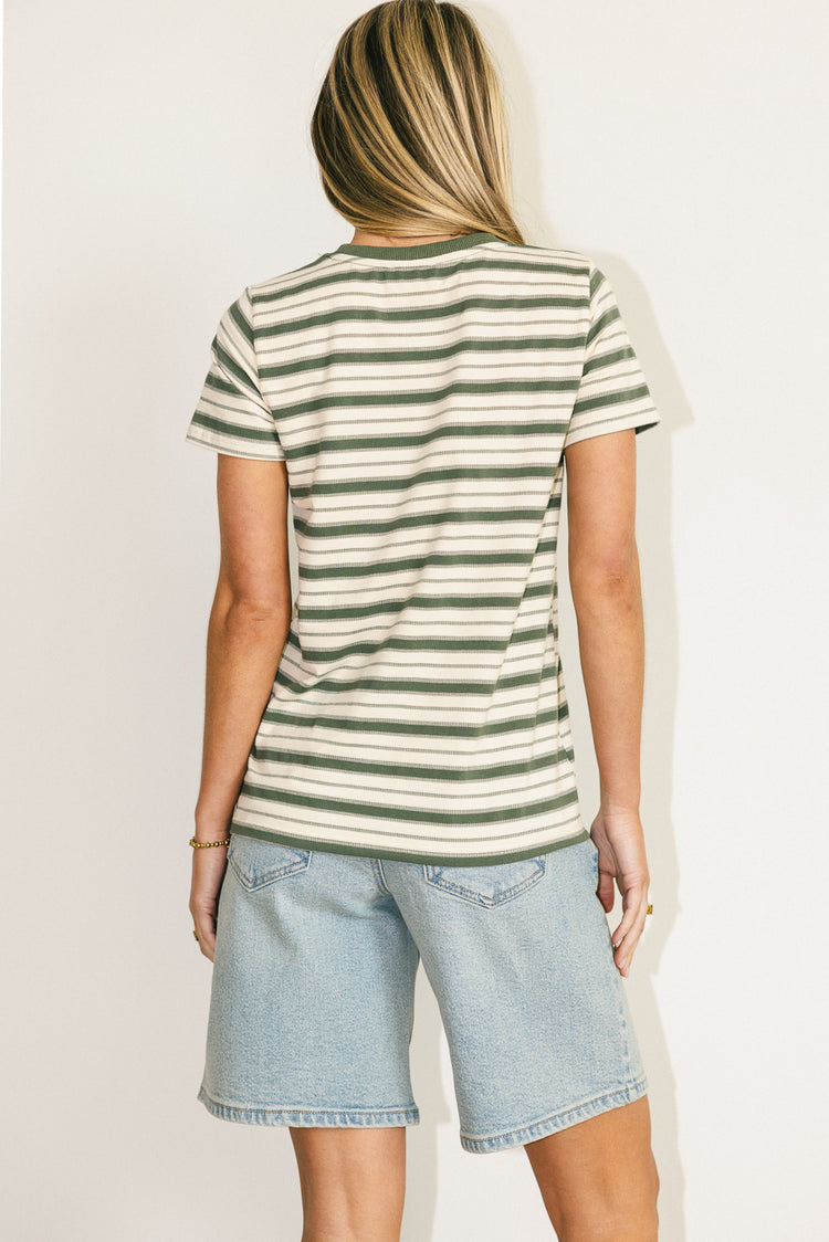 Striped top in sage 