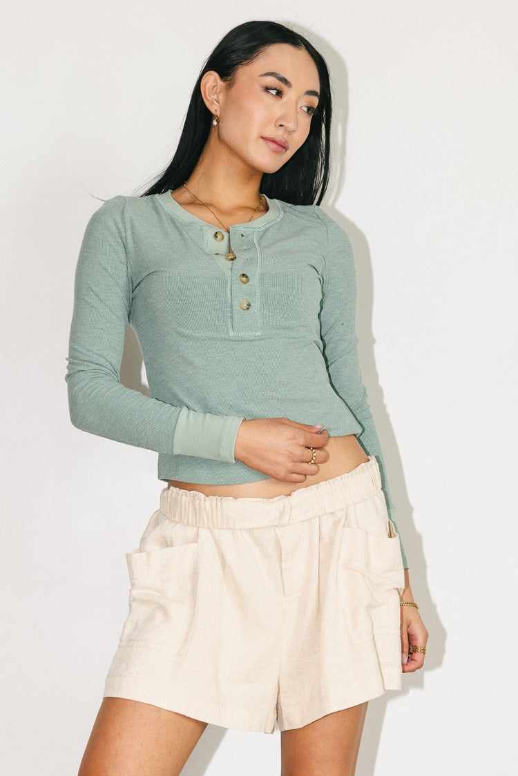 Knit top in sage 