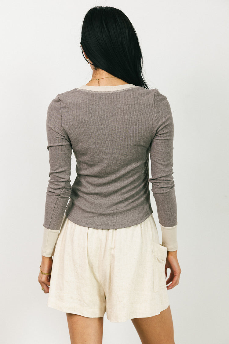 Plain color top in brown 