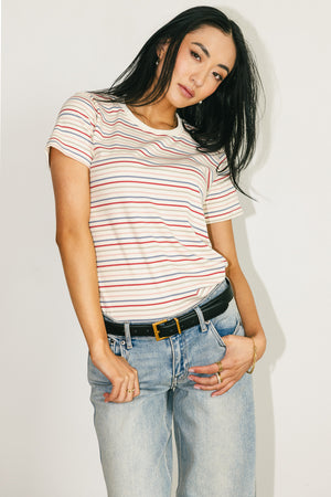 Christopher Striped Tee in Multi - FINAL SALE