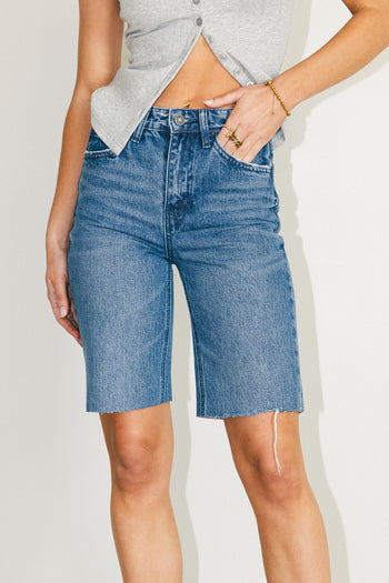 medium wash bermudas