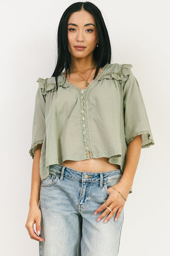sage blouse