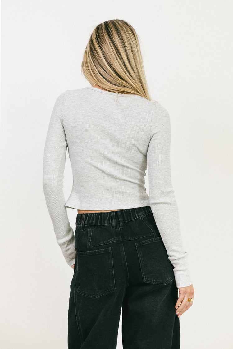 long sleeve heather grey top